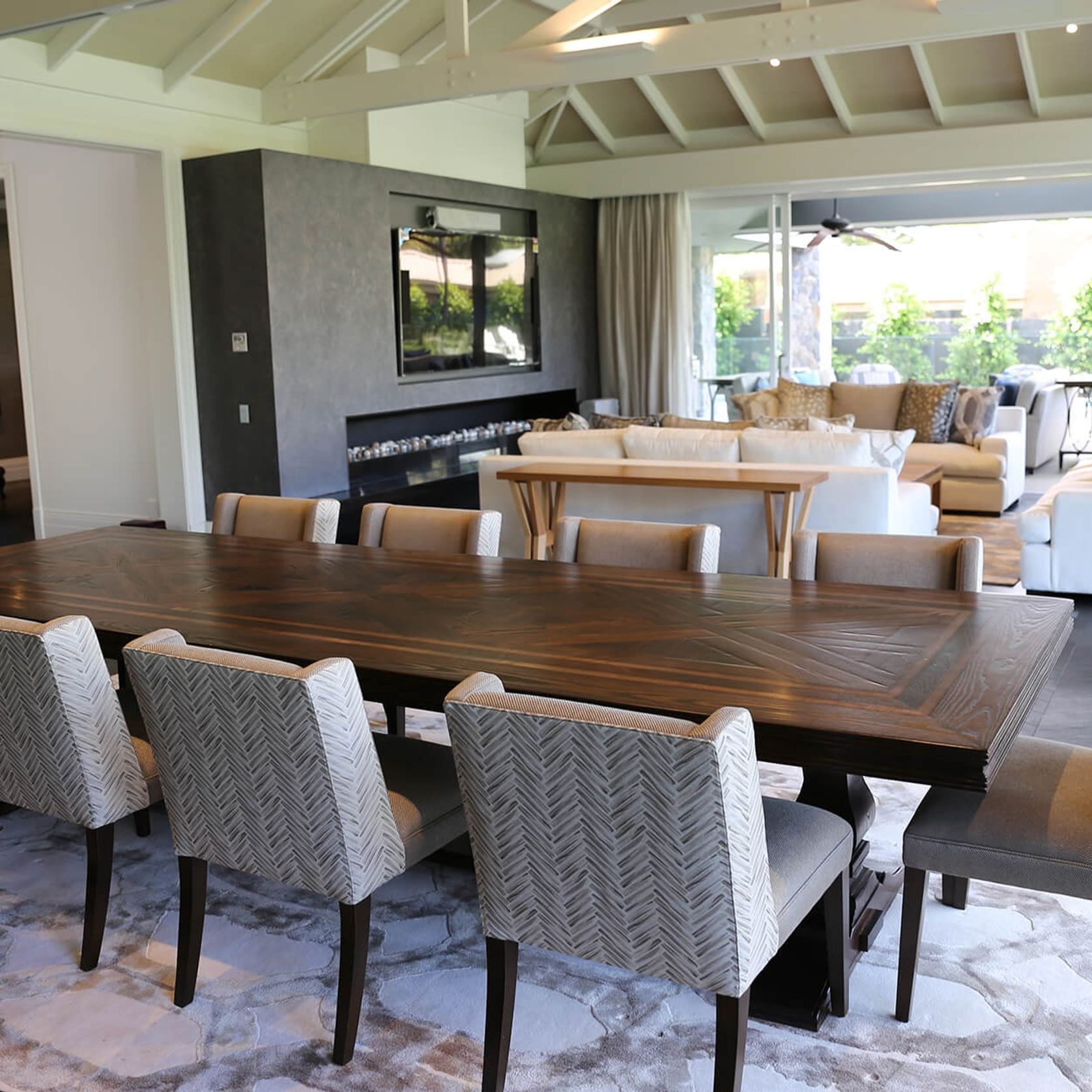 Oak Parquetry Dining Table gallery detail image