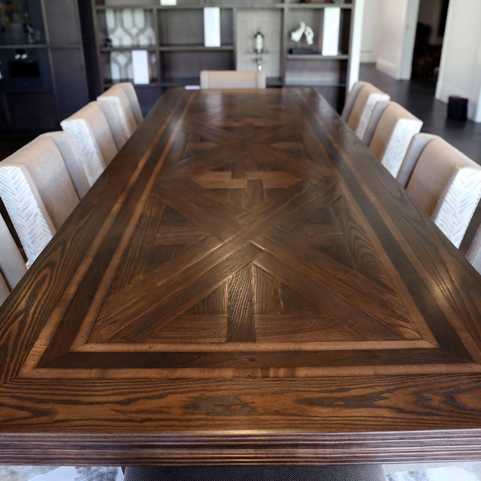 Oak Parquetry Dining Table gallery detail image