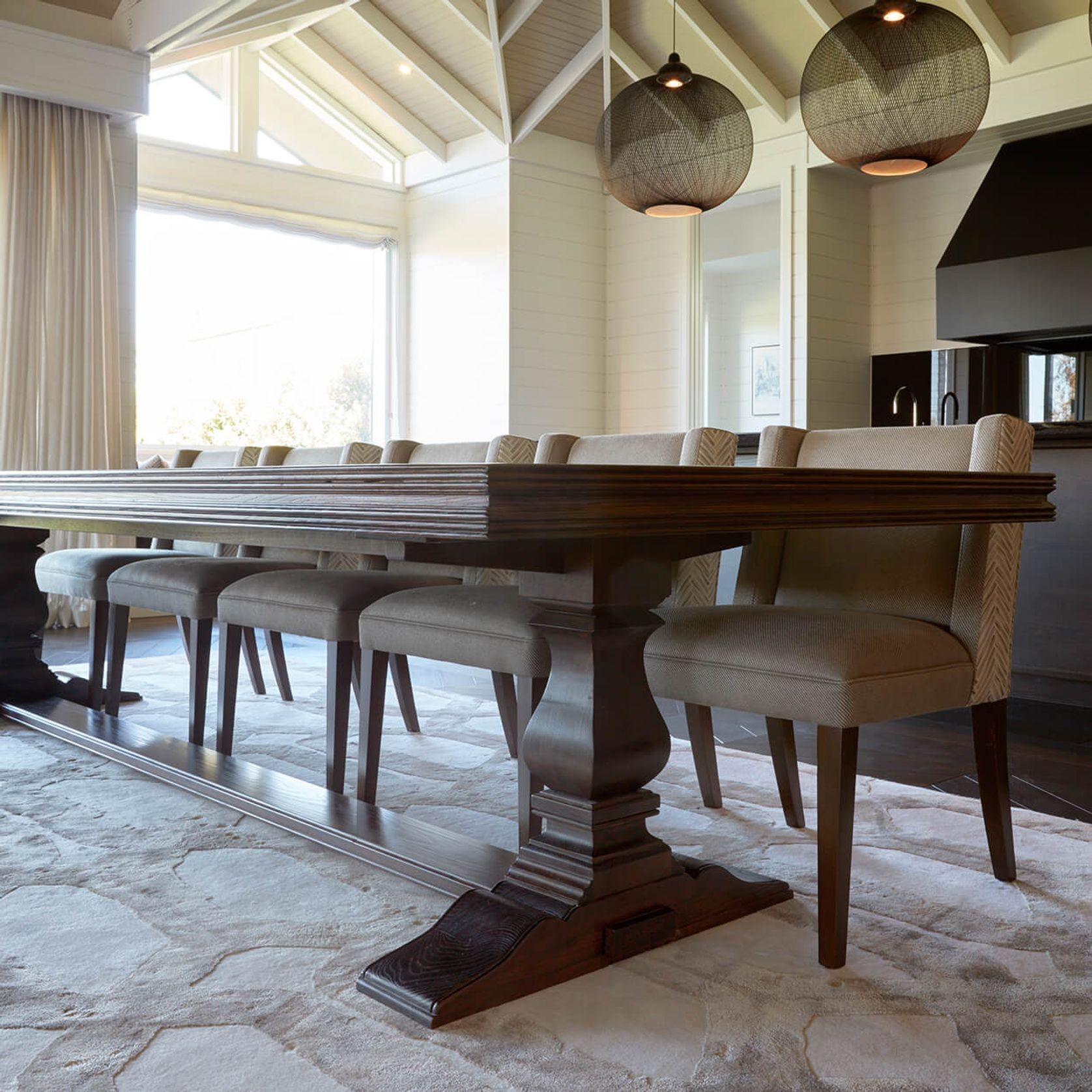 Oak Parquetry Dining Table gallery detail image