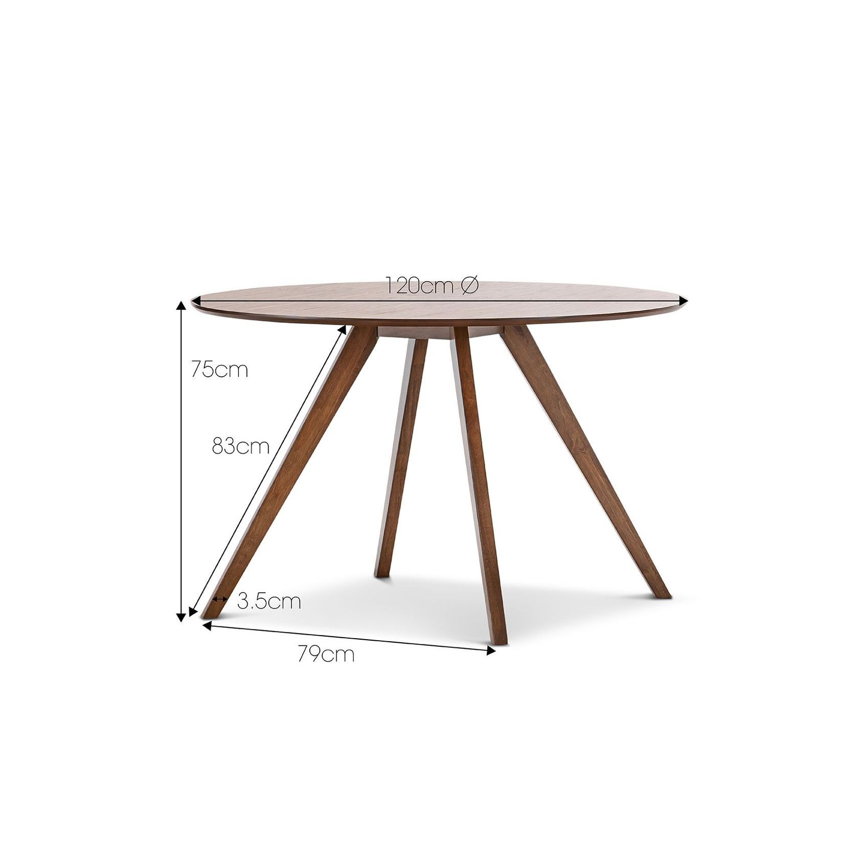 Milari Round Dining Table | Walnut gallery detail image