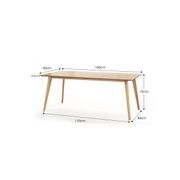 Bruno 180cm Dining Table | Natural Oak gallery detail image