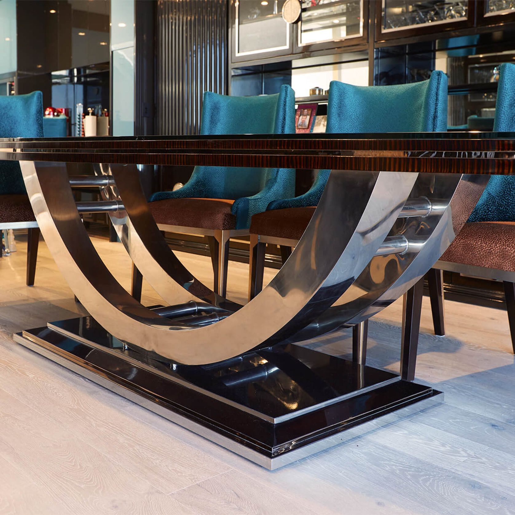 Ebony Dining Table with Hoop Base gallery detail image