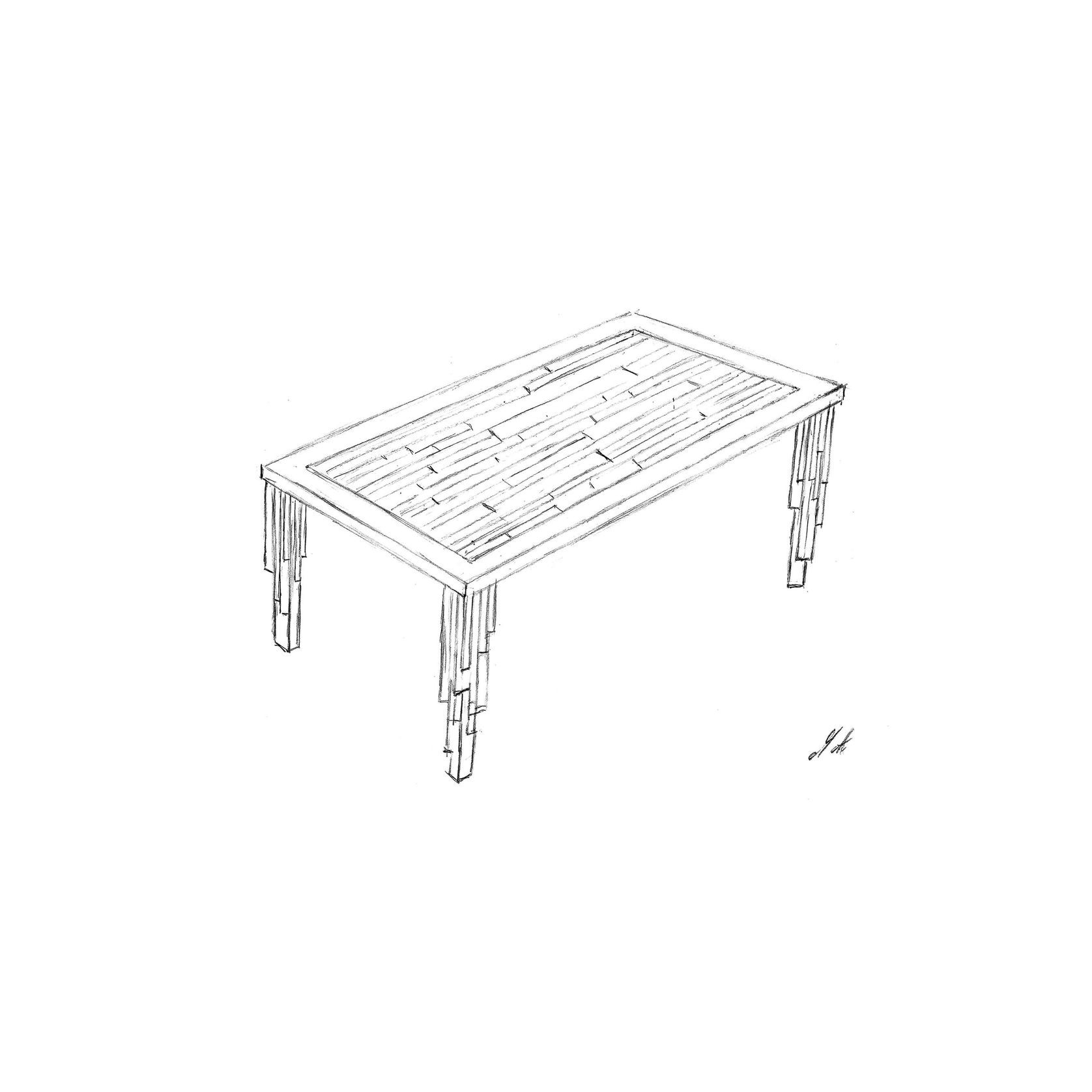 MA-Art Modern Parquetry Table gallery detail image