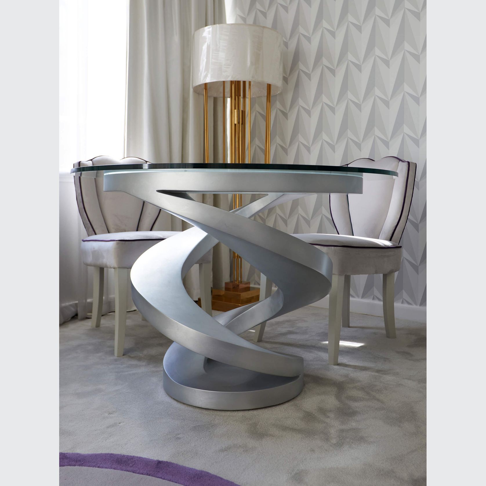 Round Spiral Dining Table gallery detail image