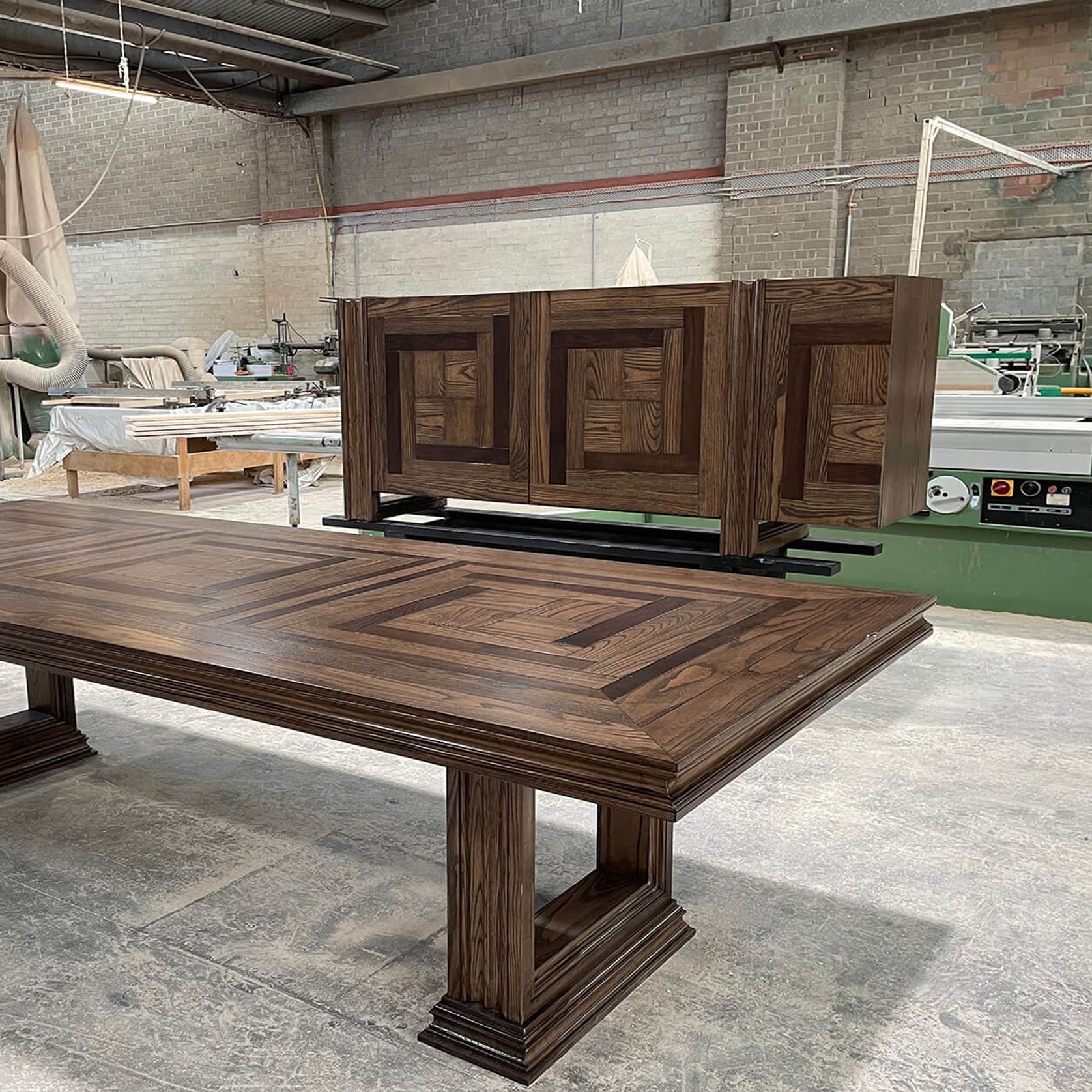 Double Pedestal Parquetry Table gallery detail image