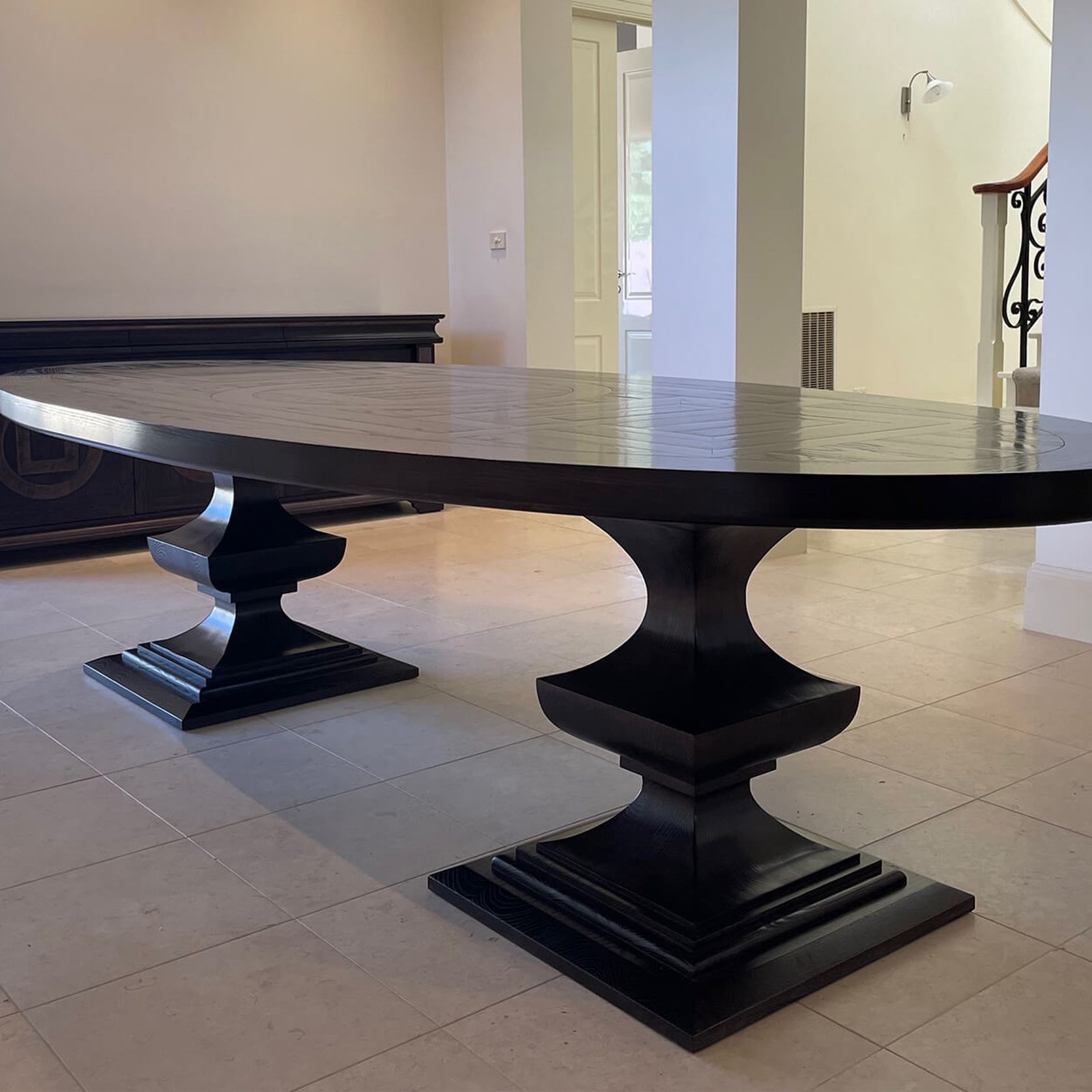 Oval Parquetry Dining Table gallery detail image