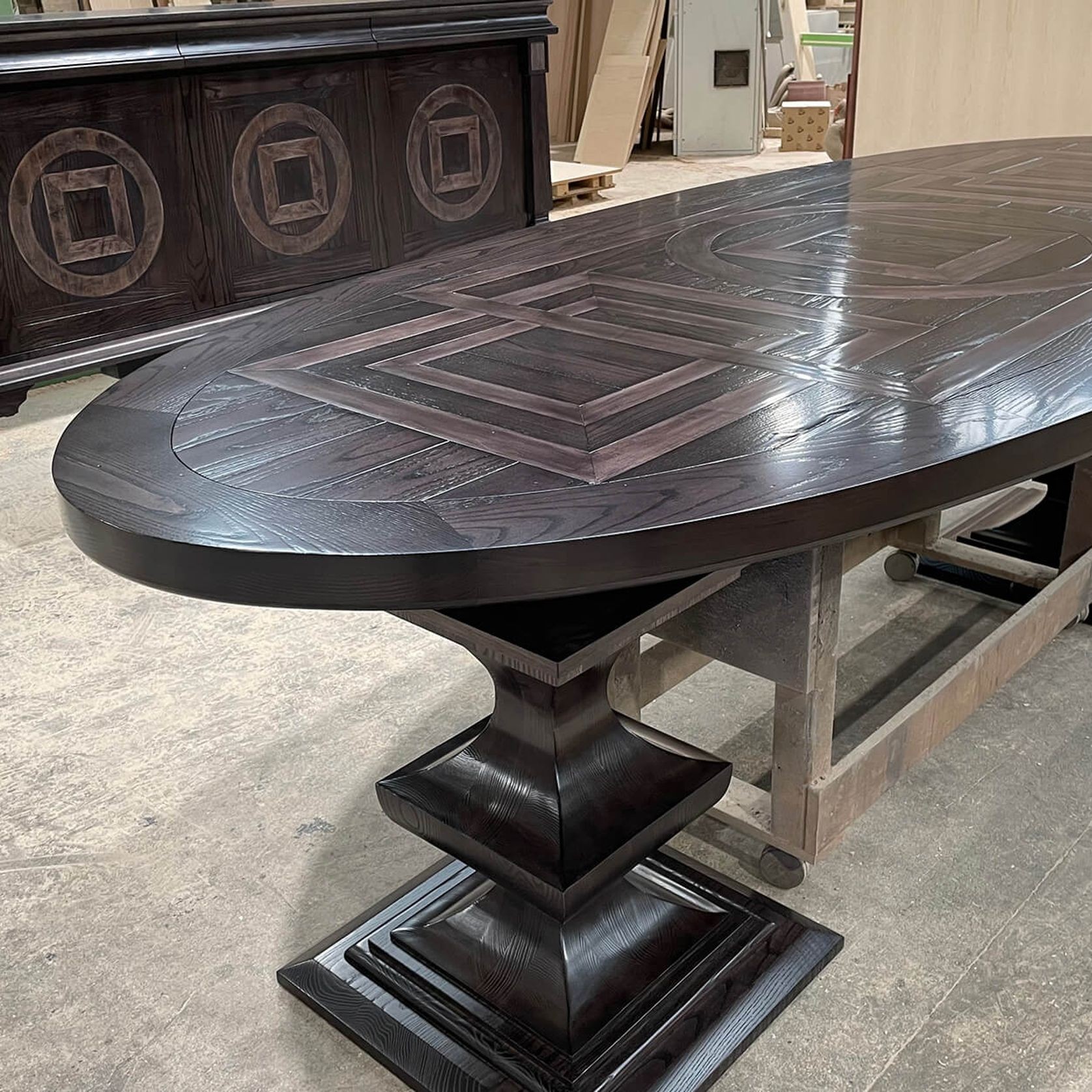 Oval Parquetry Dining Table gallery detail image