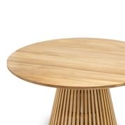 Pedie 120cm Round Pedestal Slat Dining Table | Natural Teak gallery detail image