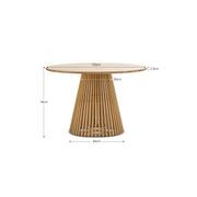 Pedie 120cm Round Pedestal Slat Dining Table | Natural Teak gallery detail image
