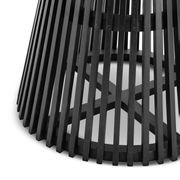 Pedie 120cm Round Pedestal Slat Dining Table | Black Teak gallery detail image