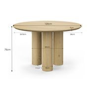 Pila 120cm Round Oak Dining Table | Natural gallery detail image