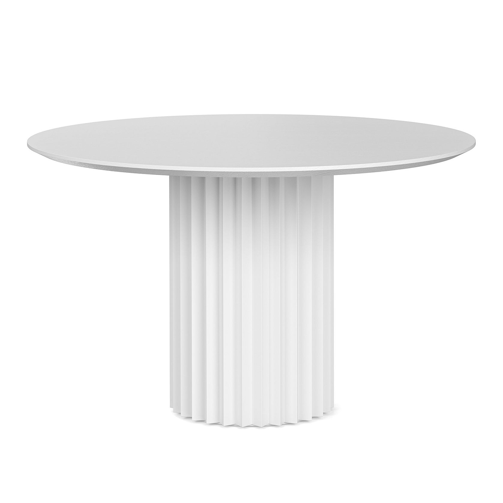 Kaei 120cm Round Fluted Pedestal Dining Table | White gallery detail image