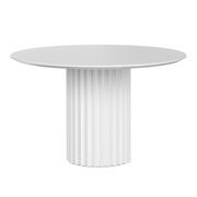 Kaei 120cm Round Fluted Pedestal Dining Table | White gallery detail image