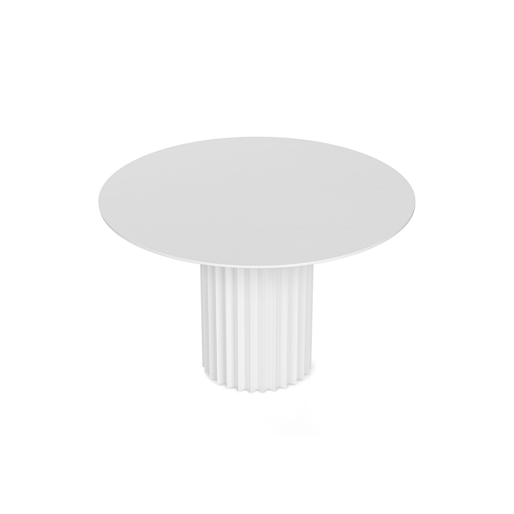 Kaei 120cm Round Fluted Pedestal Dining Table | White gallery detail image