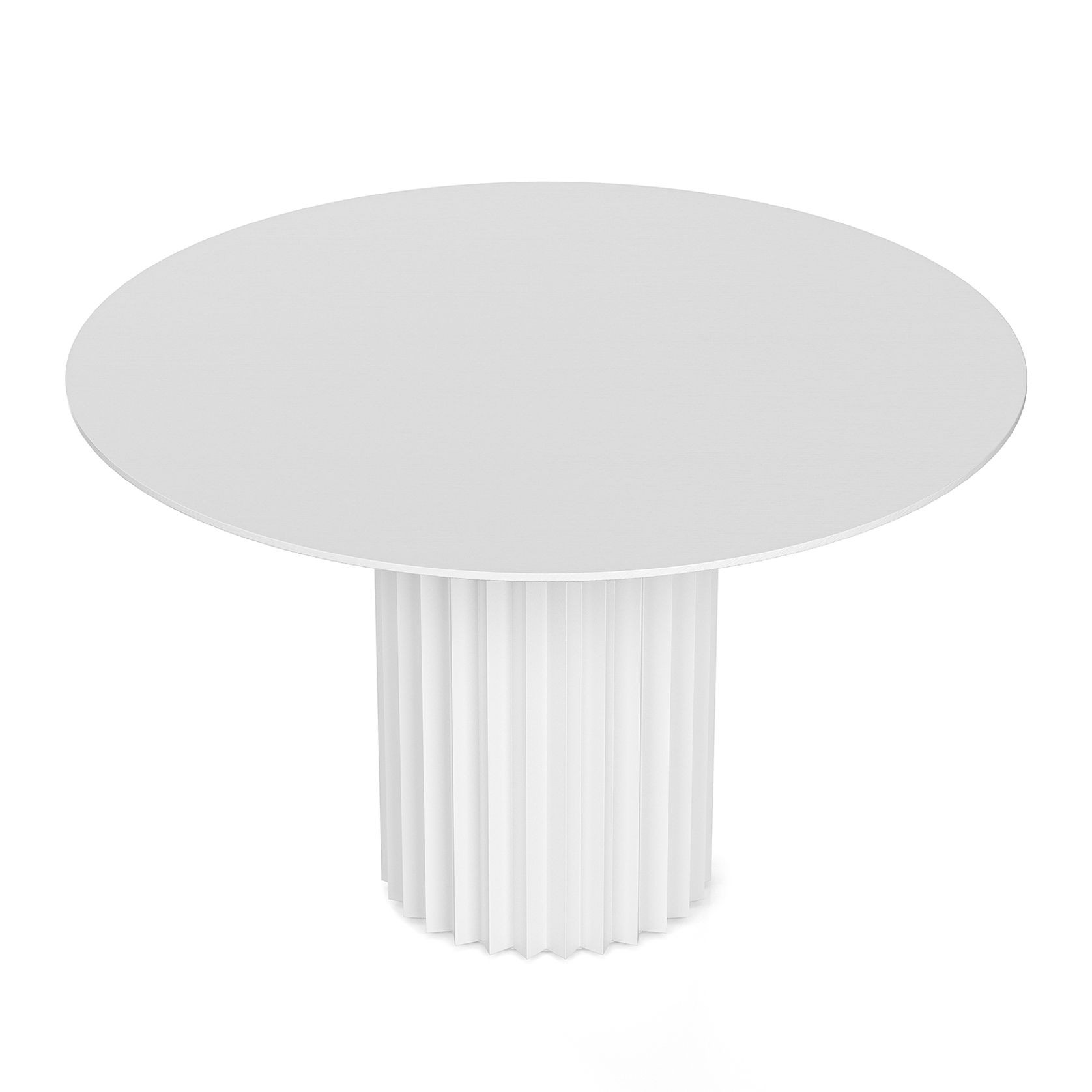 Kaei 120cm Round Fluted Pedestal Dining Table | White gallery detail image