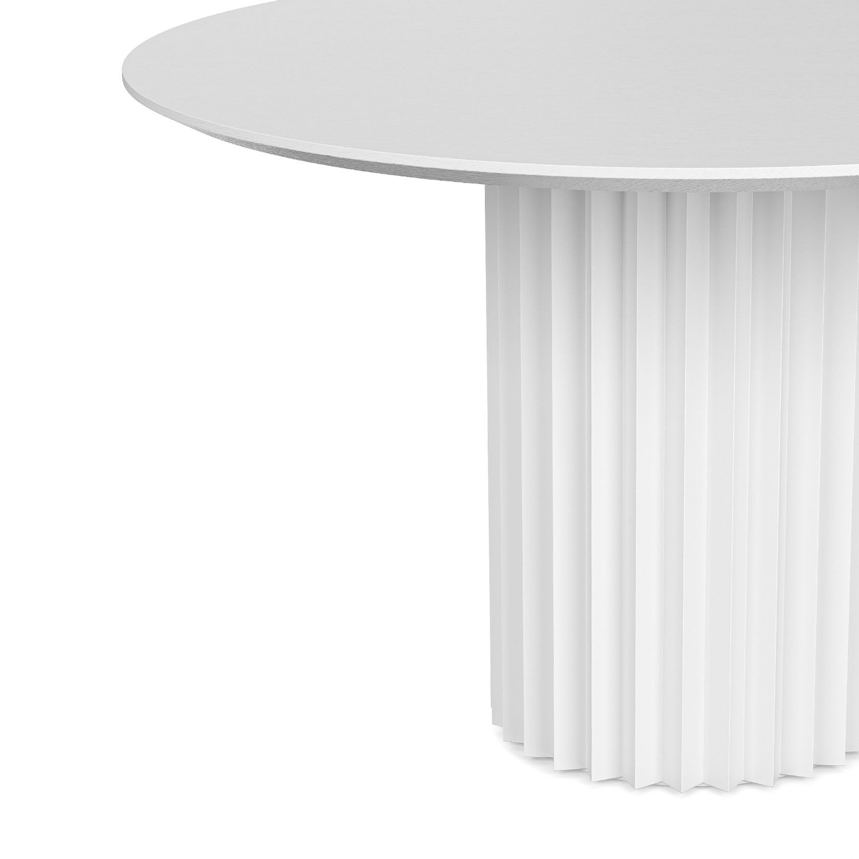 Kaei 120cm Round Fluted Pedestal Dining Table | White gallery detail image