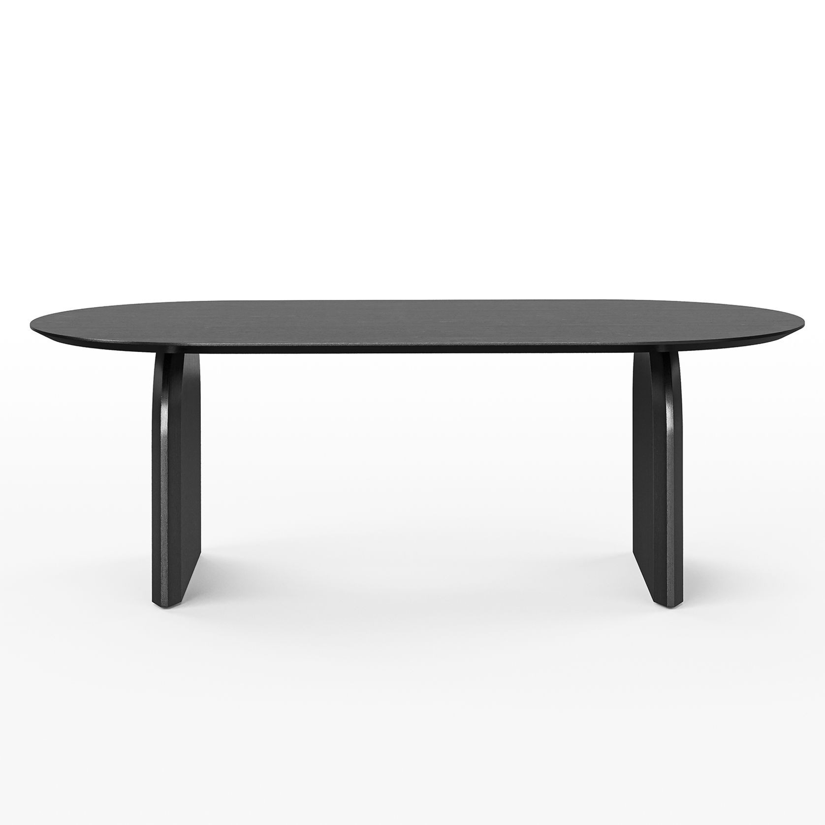 Arco 200cm Oval Oak Dining Table | Black gallery detail image