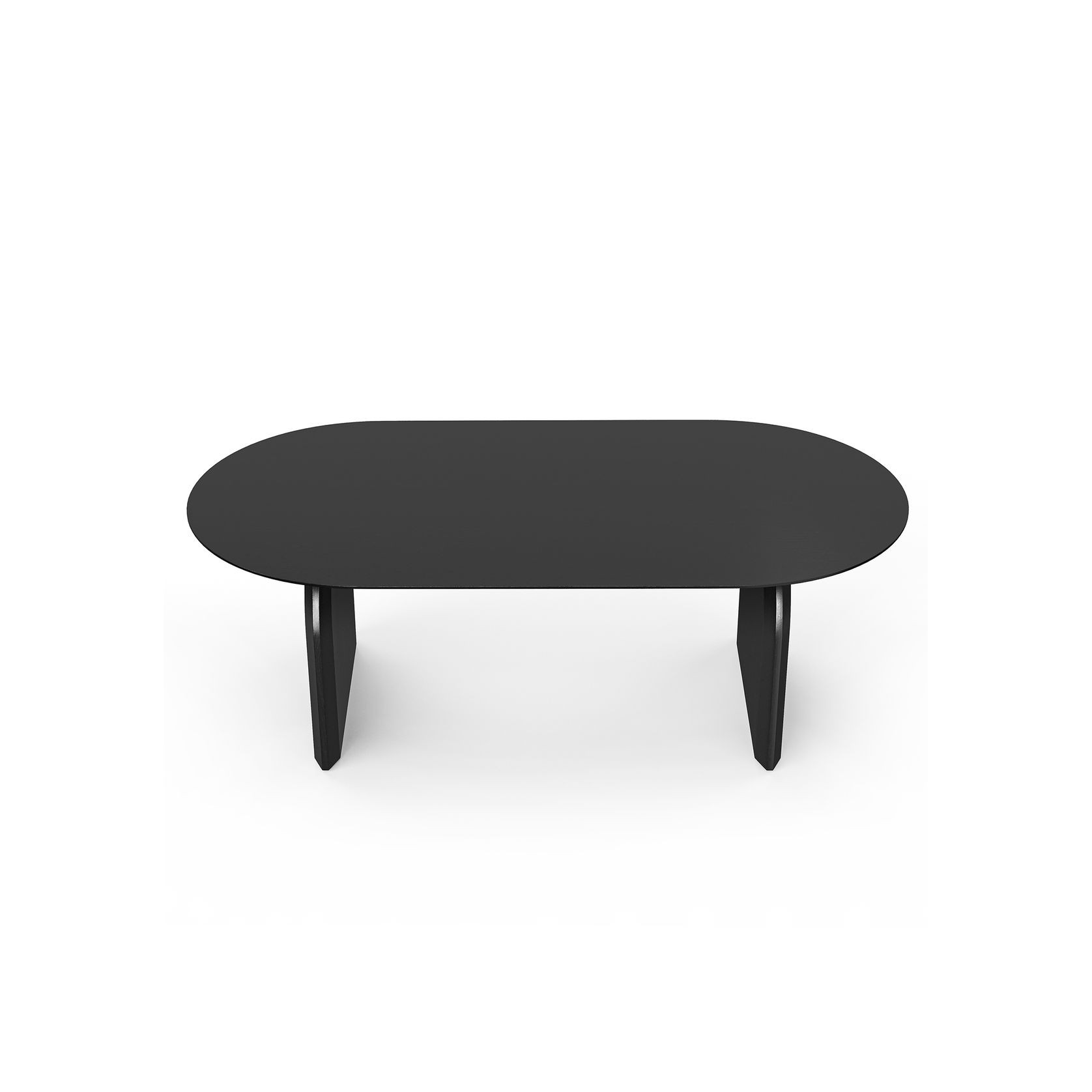 Arco 200cm Oval Oak Dining Table | Black gallery detail image