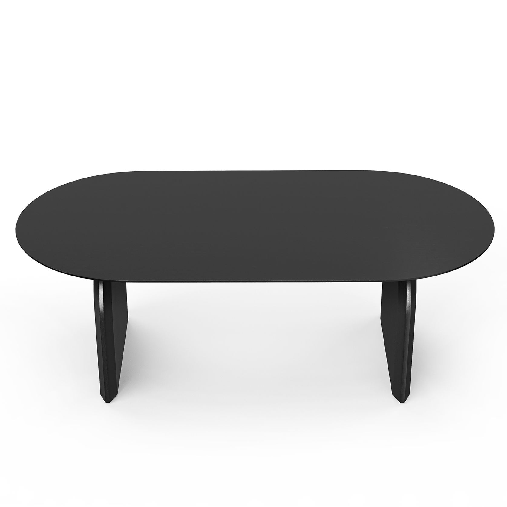 Arco 200cm Oval Oak Dining Table | Black gallery detail image