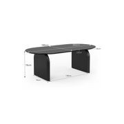 Arco 200cm Oval Oak Dining Table | Black gallery detail image