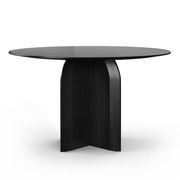 Arco 120cm Round Oak Dining Table | Black gallery detail image