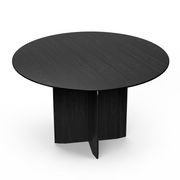 Arco 120cm Round Oak Dining Table | Black gallery detail image