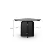 Arco 120cm Round Oak Dining Table | Black gallery detail image