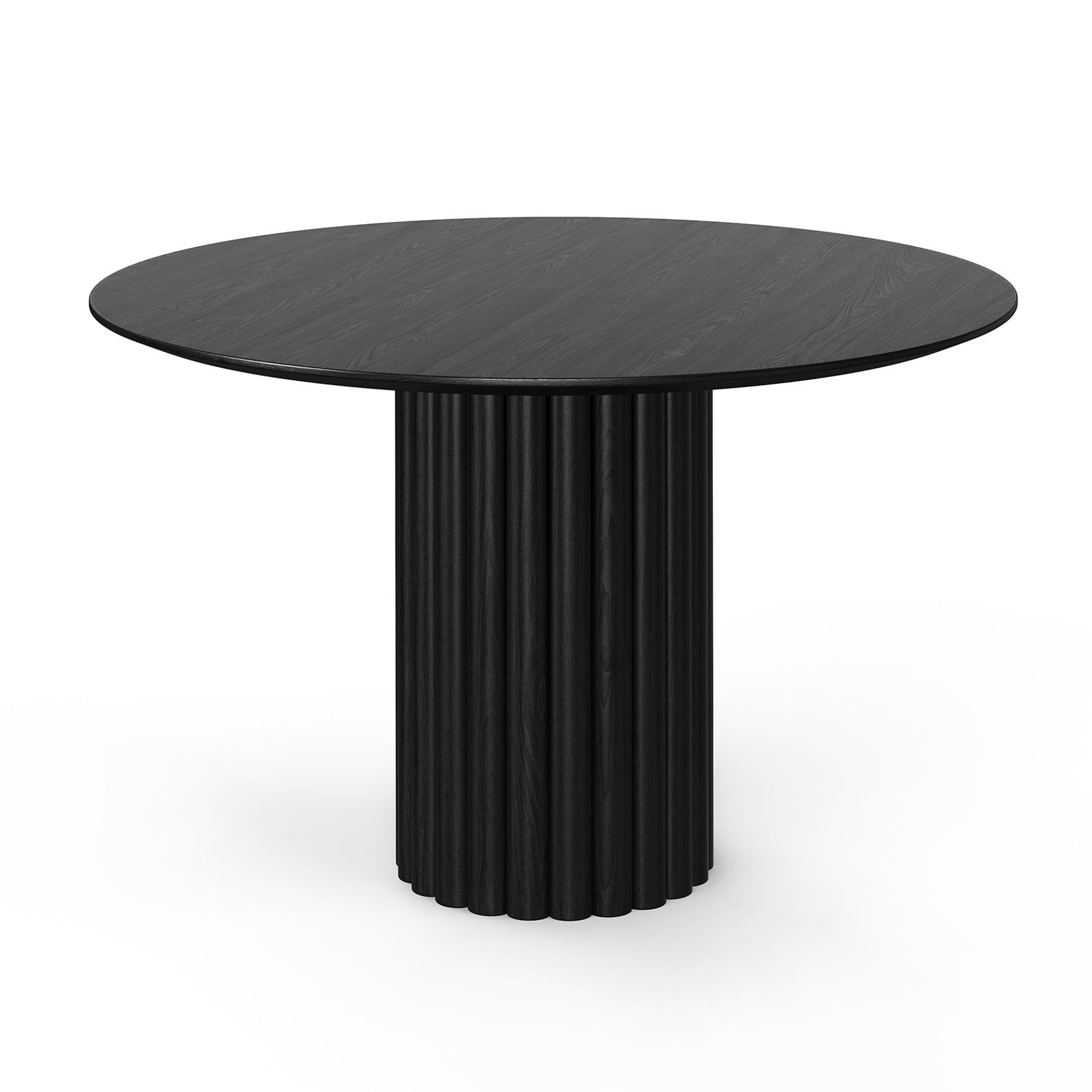 Kara 120cm Round Oak Dining Table | Black gallery detail image