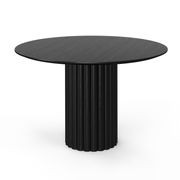Kara 120cm Round Oak Dining Table | Black gallery detail image