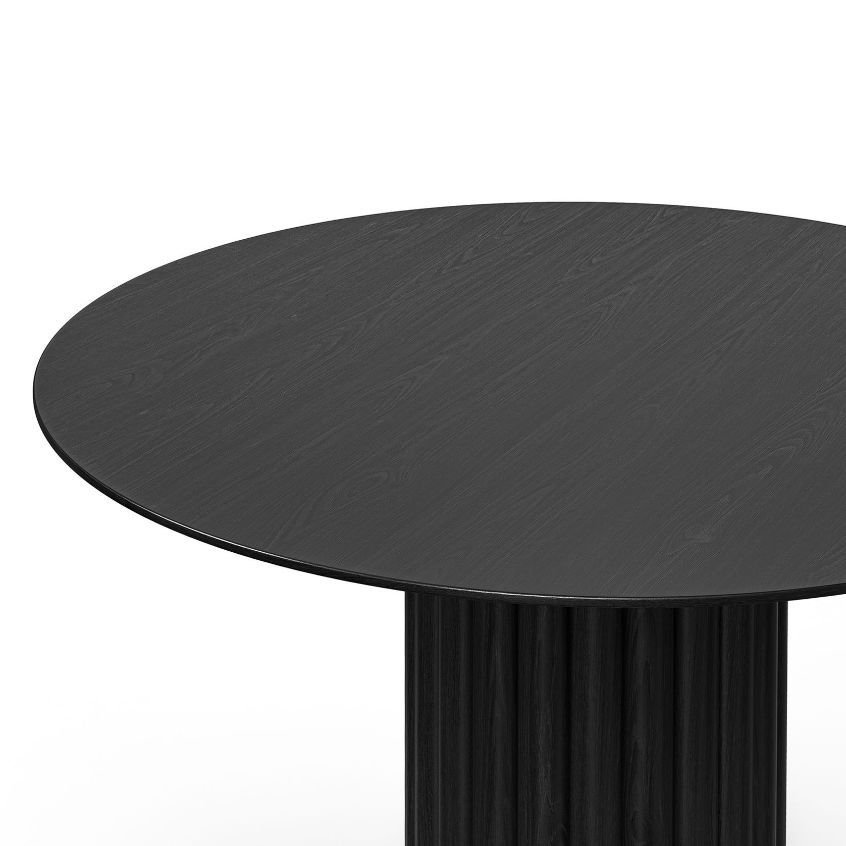 Kara 120cm Round Oak Dining Table | Black gallery detail image