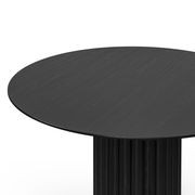 Kara 120cm Round Oak Dining Table | Black gallery detail image