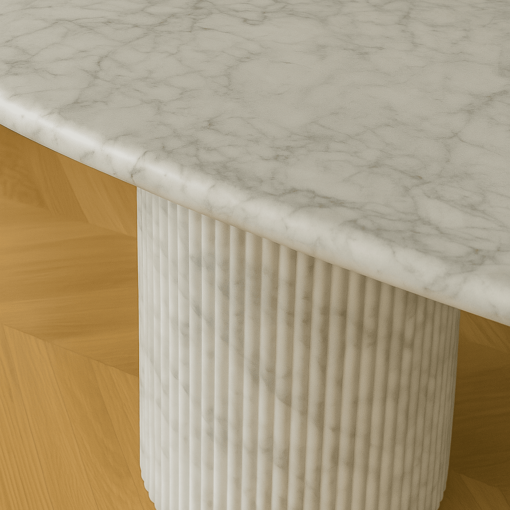 Oval Dining Table - Carrara Marble gallery detail image