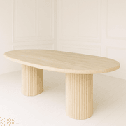 Oval Dining Table - Vein Cut Travertine gallery detail image
