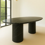 Oval Dining Table - Noir Marquina gallery detail image