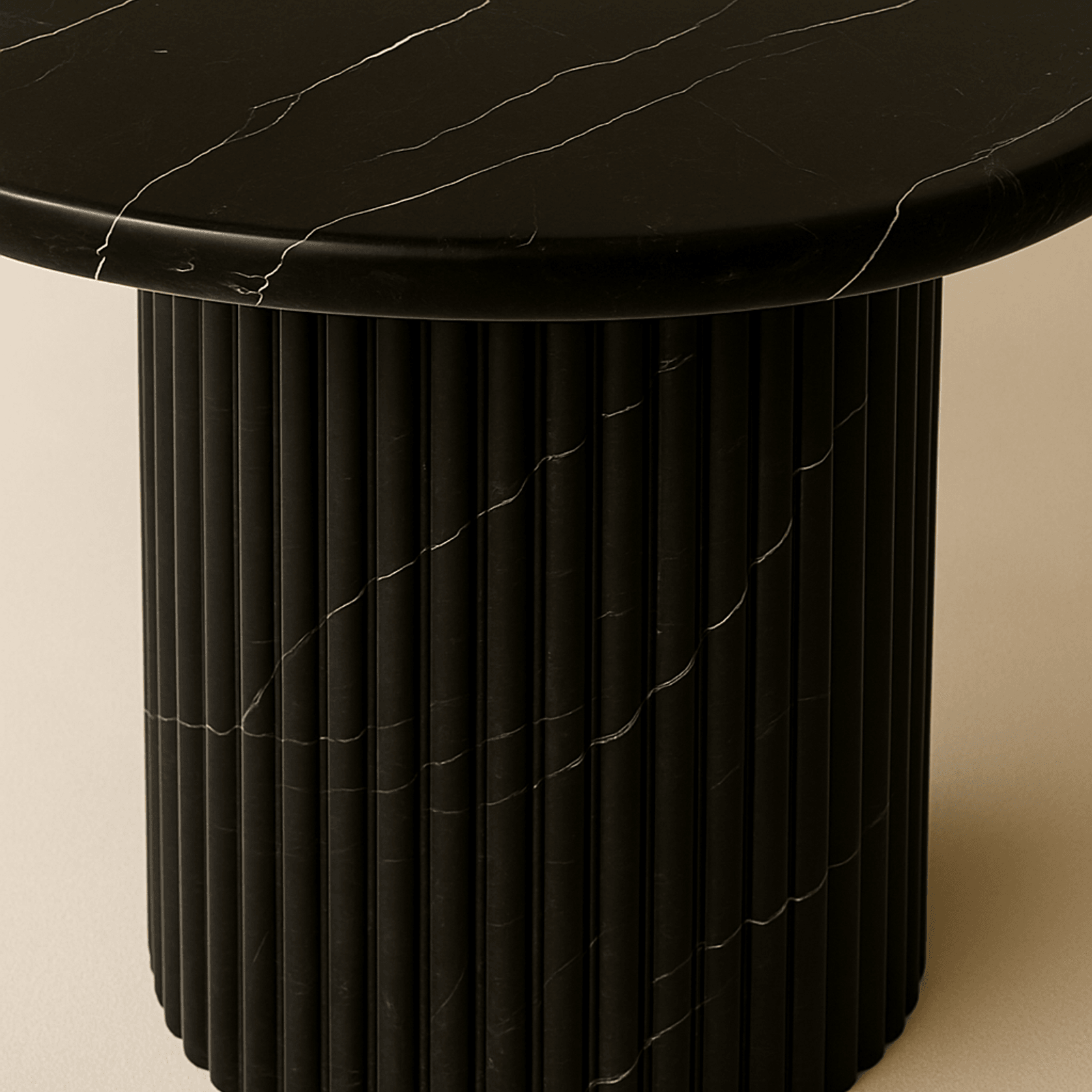Oval Dining Table - Noir Marquina gallery detail image