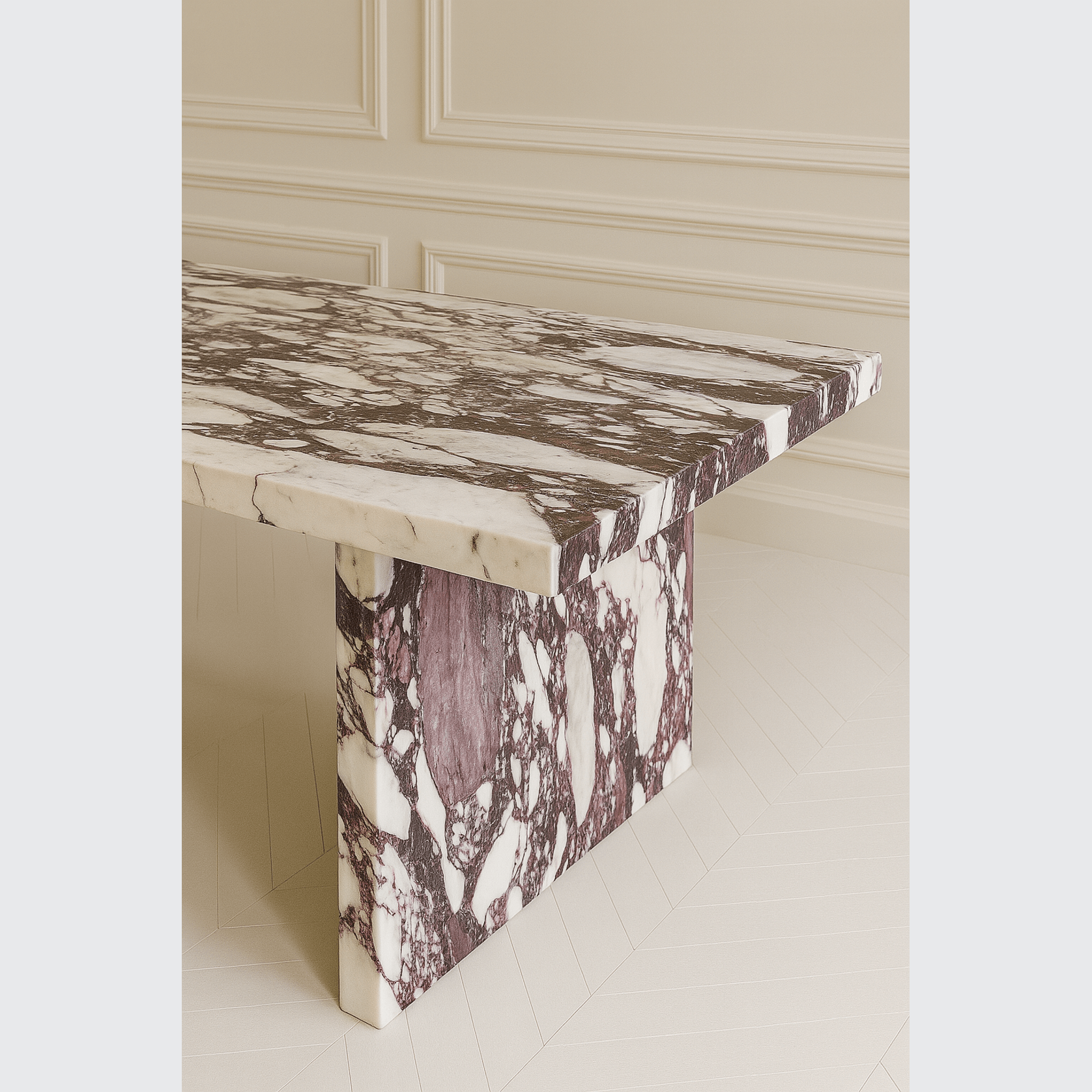 Sachi Dining Table - Italian Viola Calacatta Marble gallery detail image