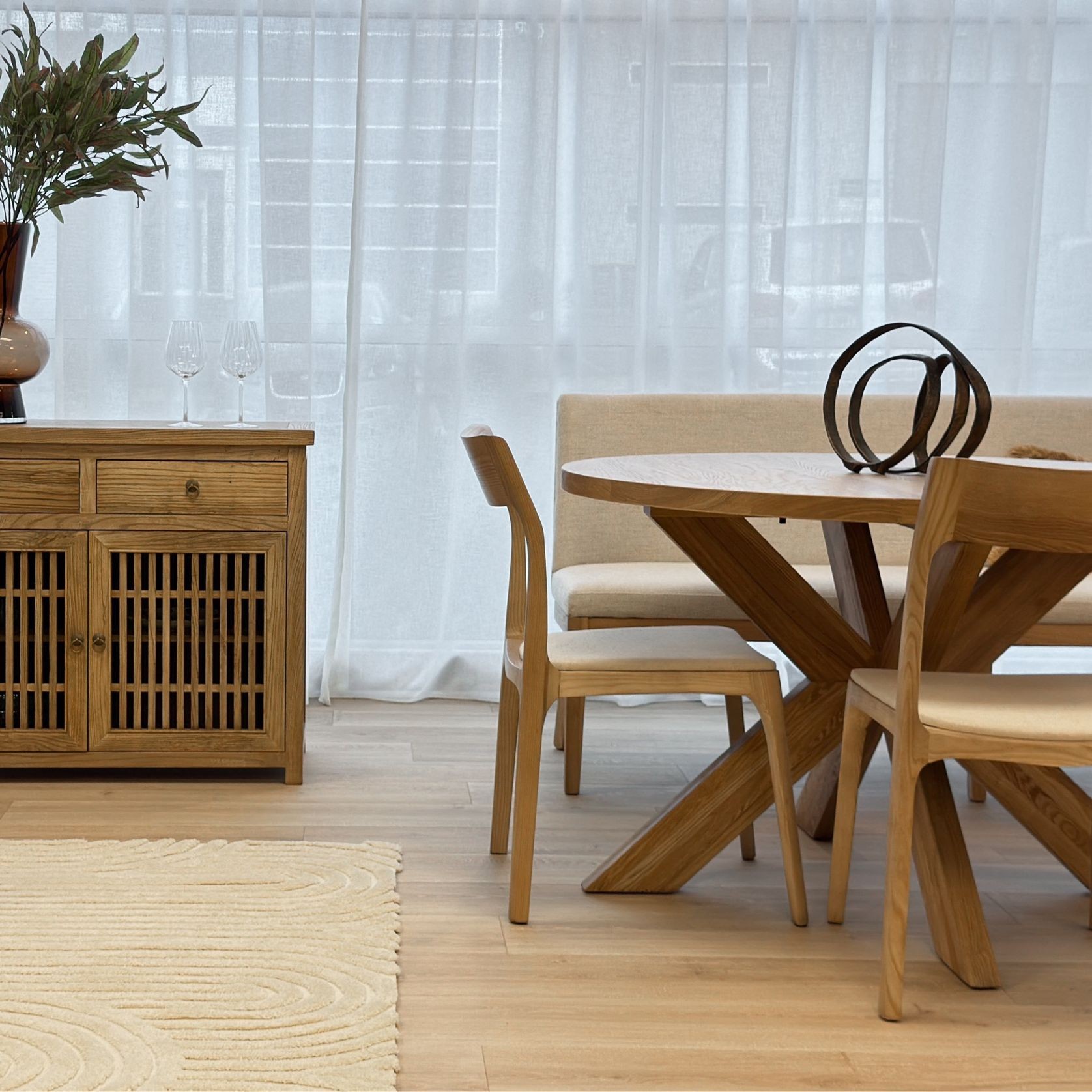Round Pedestal Dining Table | Natural gallery detail image