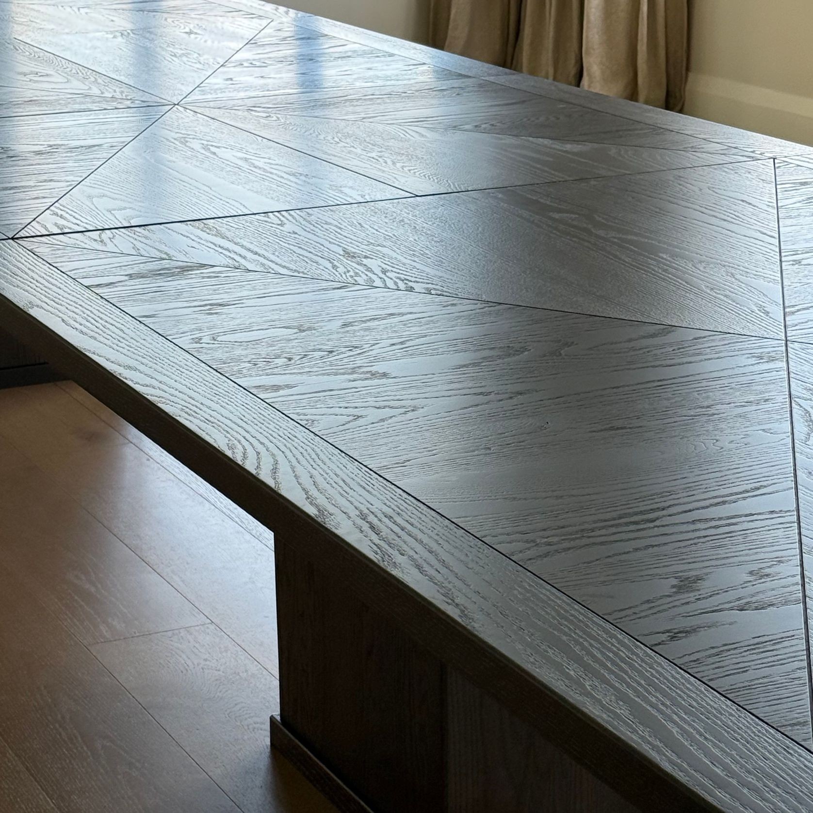 Extending Gathering Table — Stained Oak Wood gallery detail image