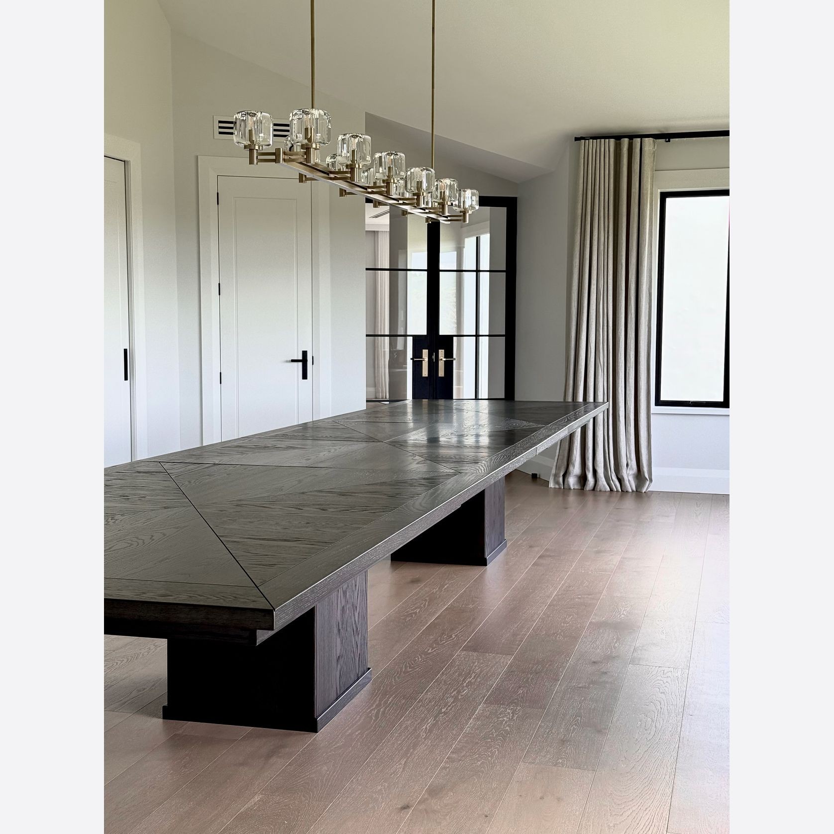 Extending Gathering Table — Stained Oak Wood gallery detail image