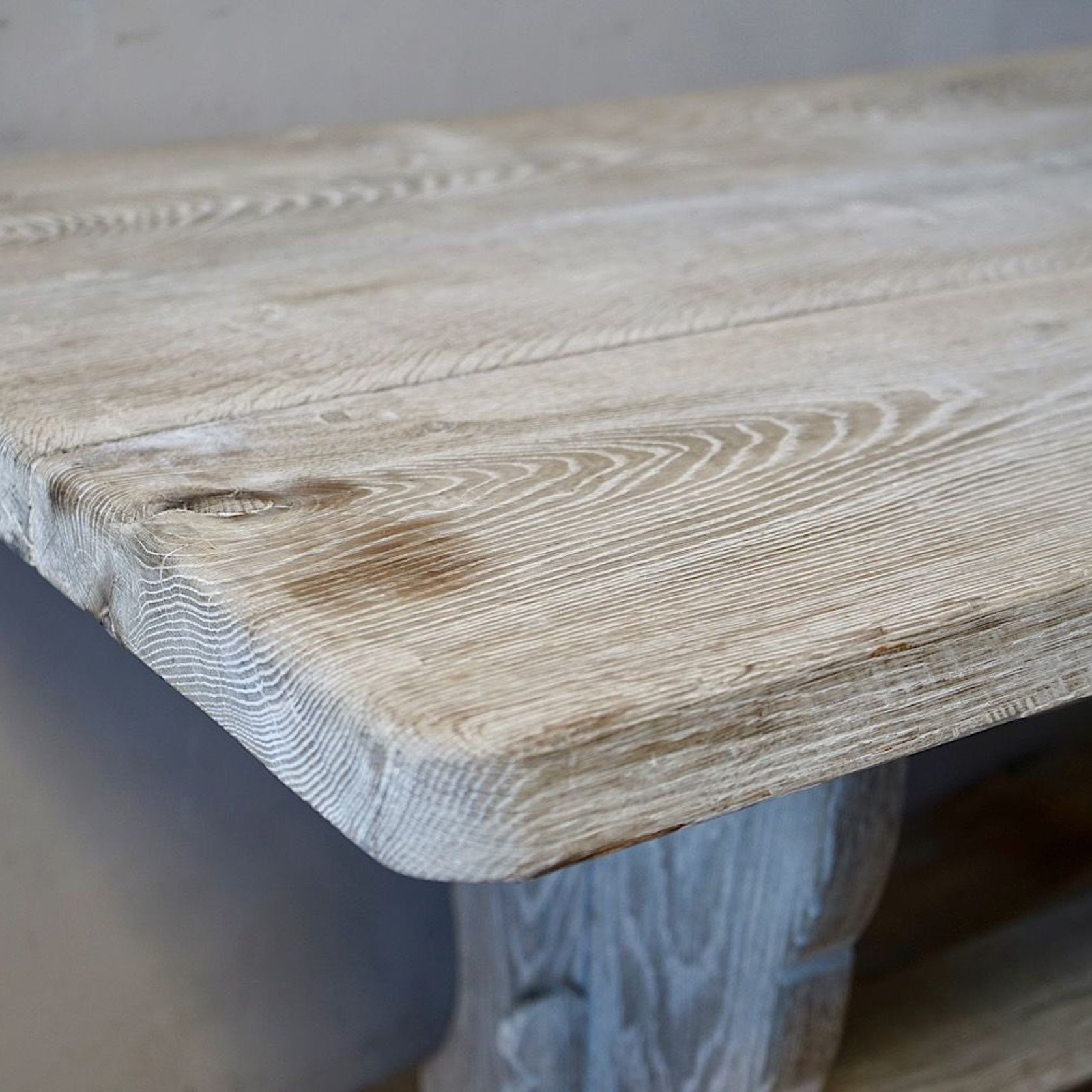 French Antique Bleached Oak Refectory Table gallery detail image