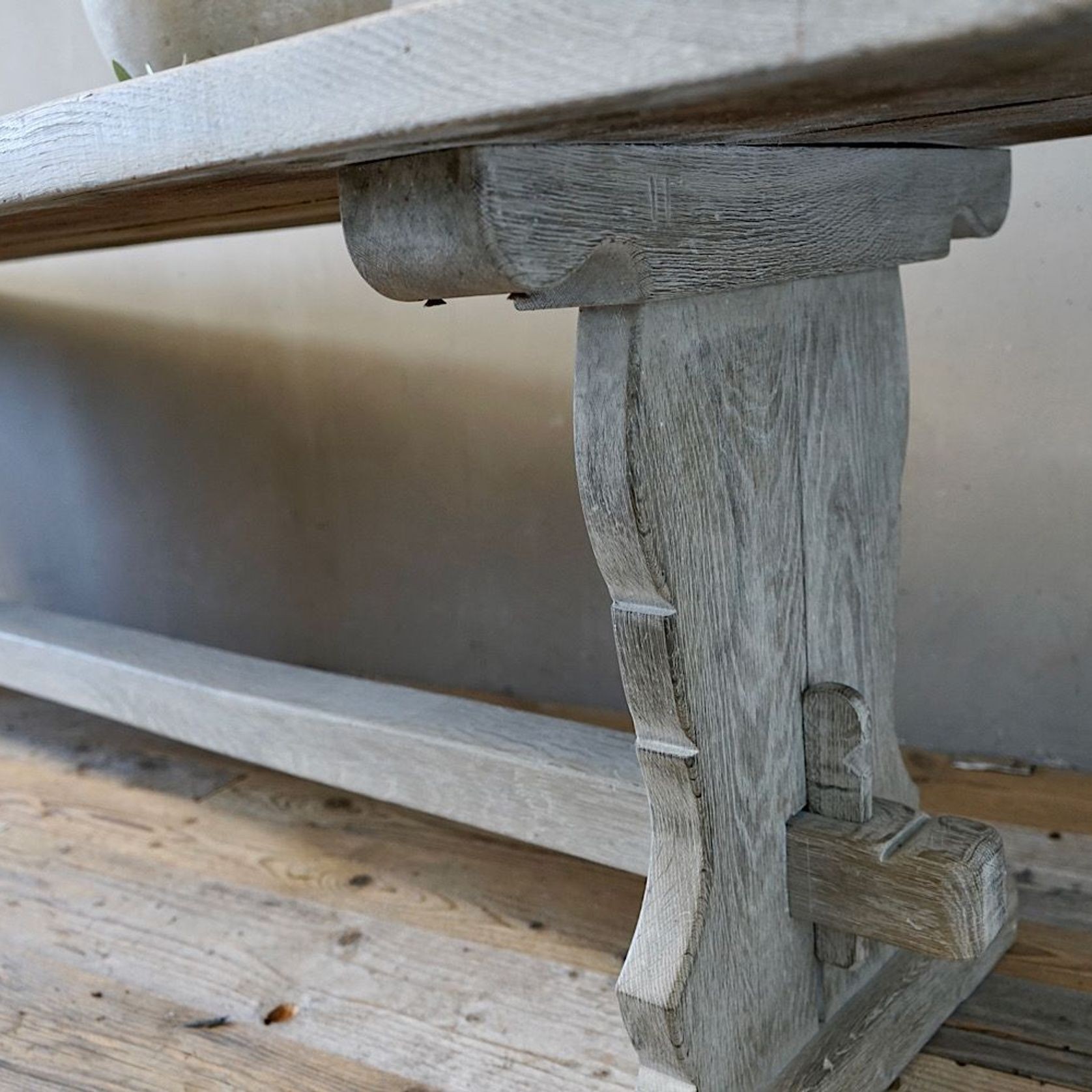 French Antique Bleached Oak Refectory Table gallery detail image