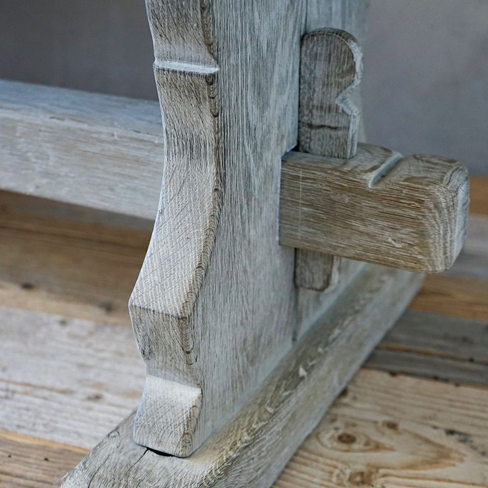 French Antique Bleached Oak Refectory Table gallery detail image