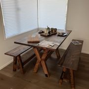 Reclaimed Macrocarpa Table Set gallery detail image