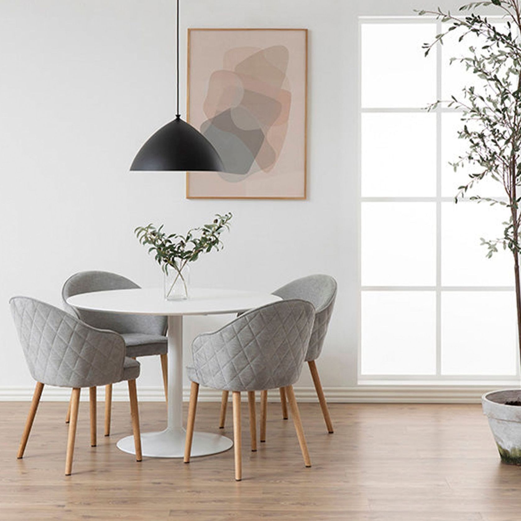 TITAN Round Dining Table 110cm - White gallery detail image
