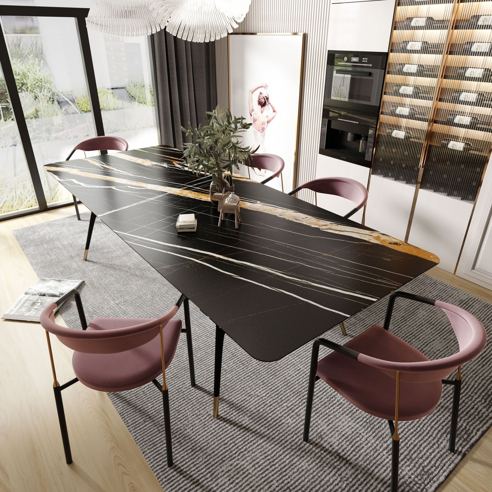 Marquina Gold Benchtop - Full-body patterned Matt gallery detail image