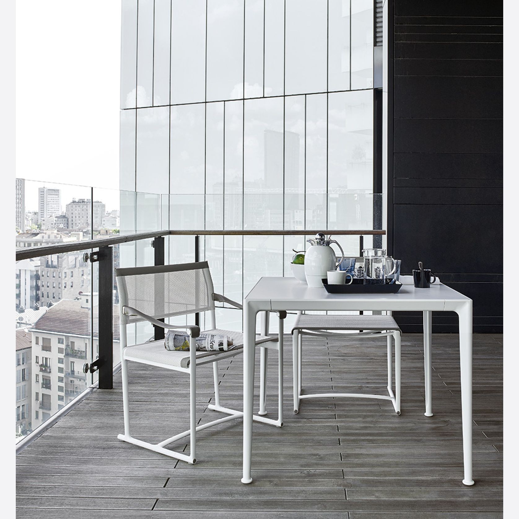 Mirto White Painted Square | Table gallery detail image