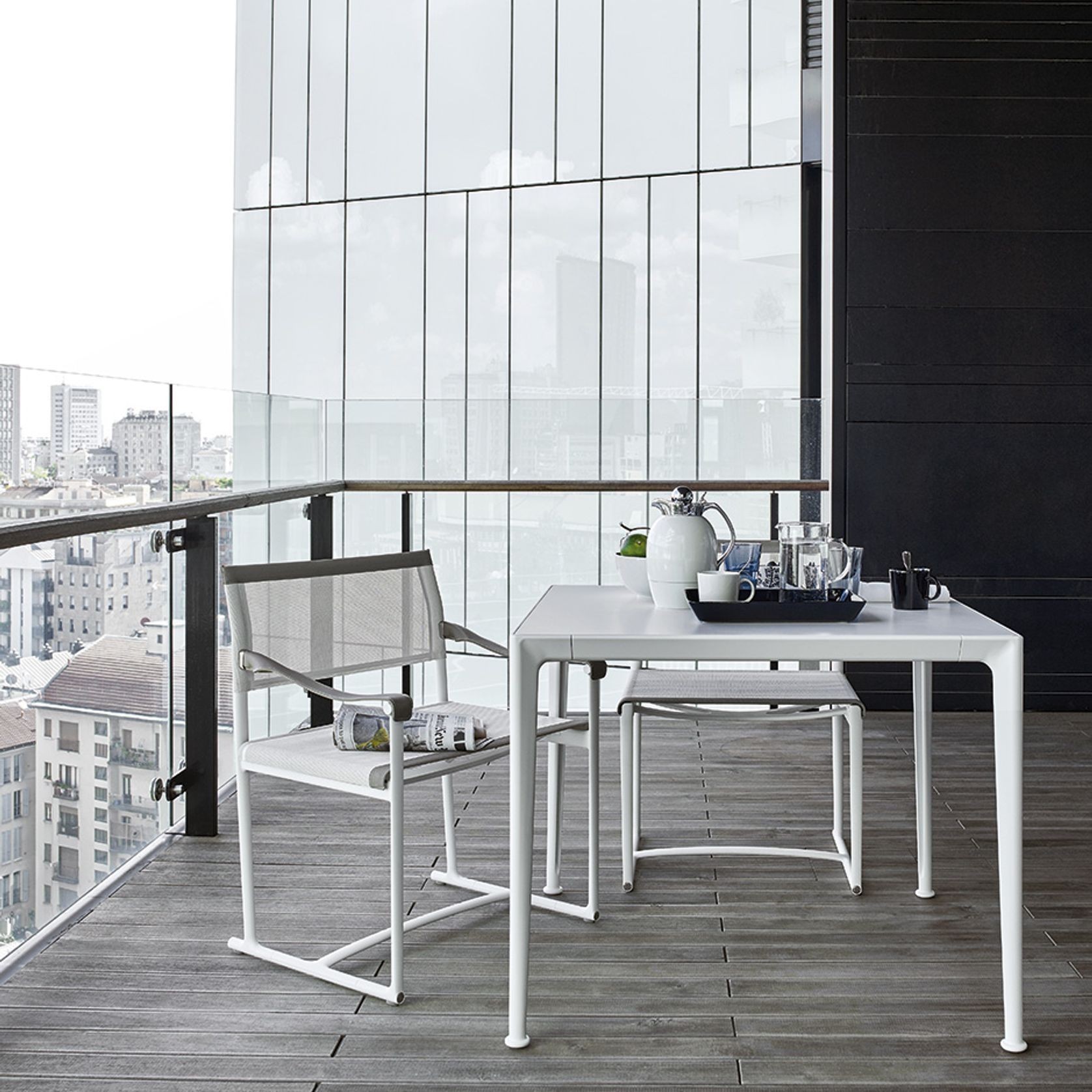 Mirto White Painted Square | Table gallery detail image