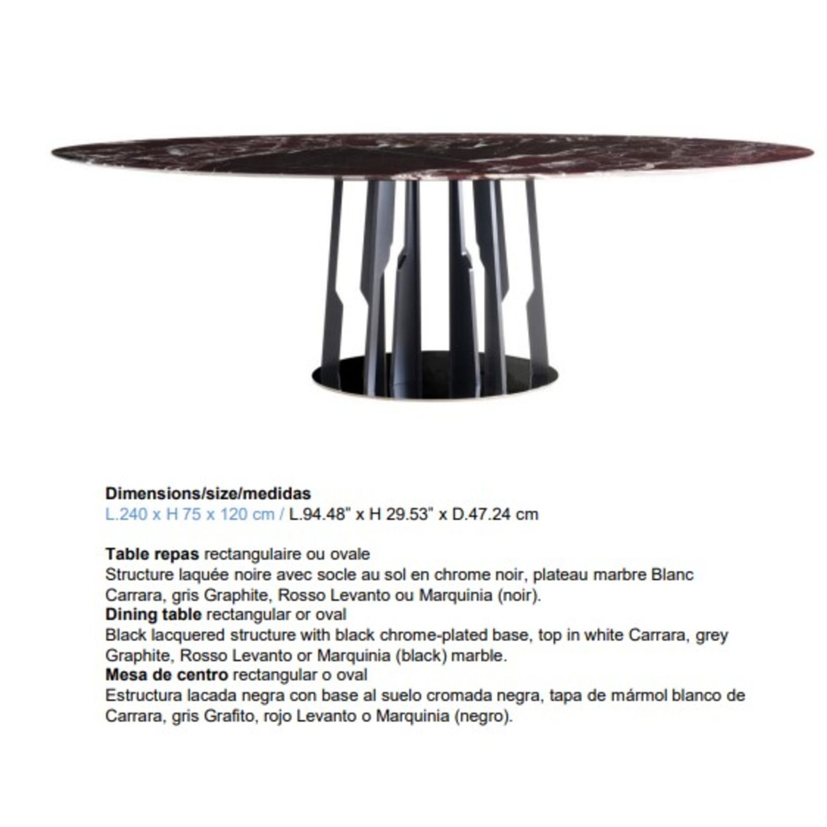 Ivresse oval dining table gallery detail image