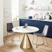 Silhouette Pedestal Marble Round Dining Table gallery detail image