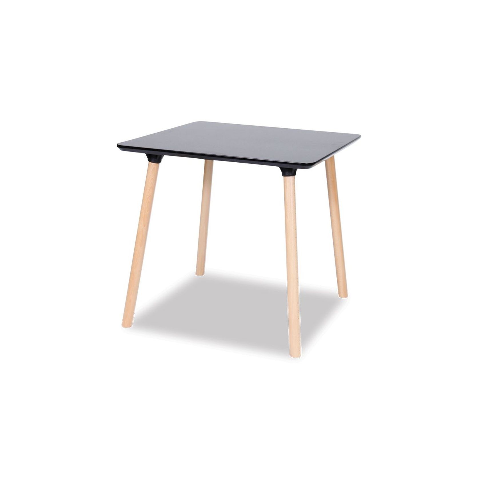 Massa Table - 80x80cm - Natural Legs - Black Top gallery detail image